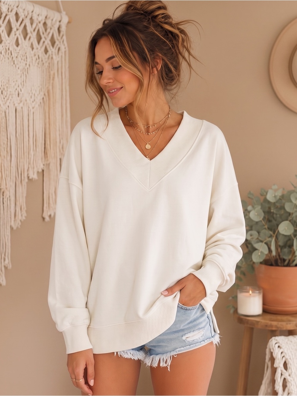 NWT IDEOLOGY V-Neck Sweatshirt